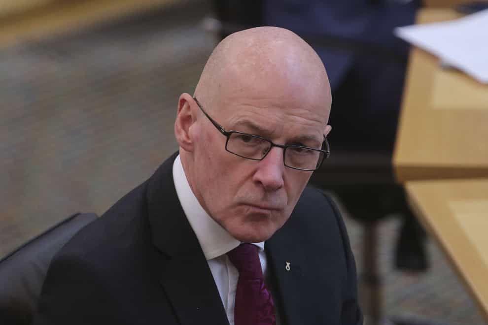 Leaked footage showing some of the PM’s key staff joking about an alleged Christmas party shows the ‘contempt’ Downing Street has for the public, John Swinney said (Fraser Bremner/Scottish Daily Mail/PA)