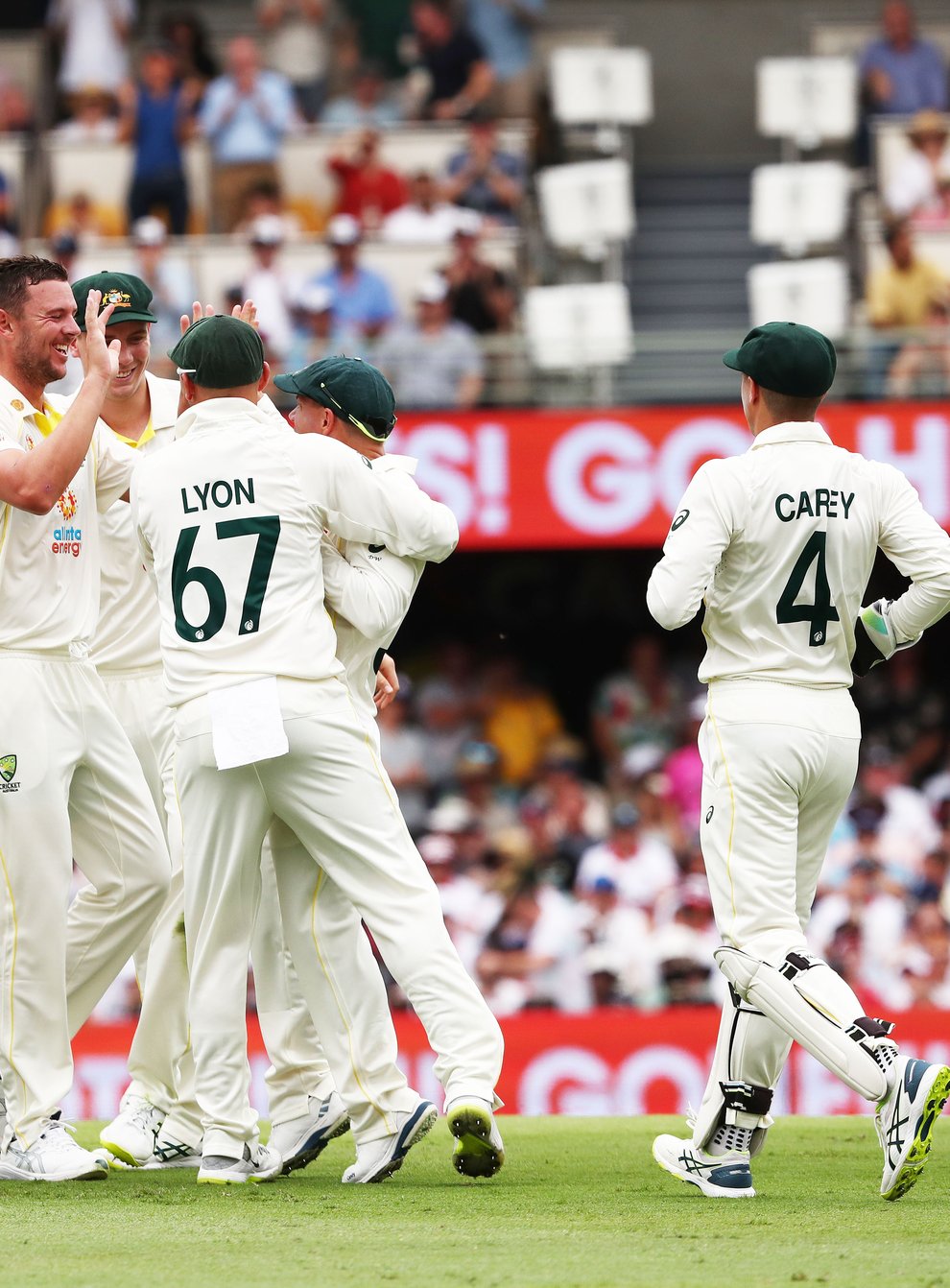 Australia’s Josh Hazlewood celebrates the wicket of England’s Joe Root during day one (Jason O’Brien/PA)