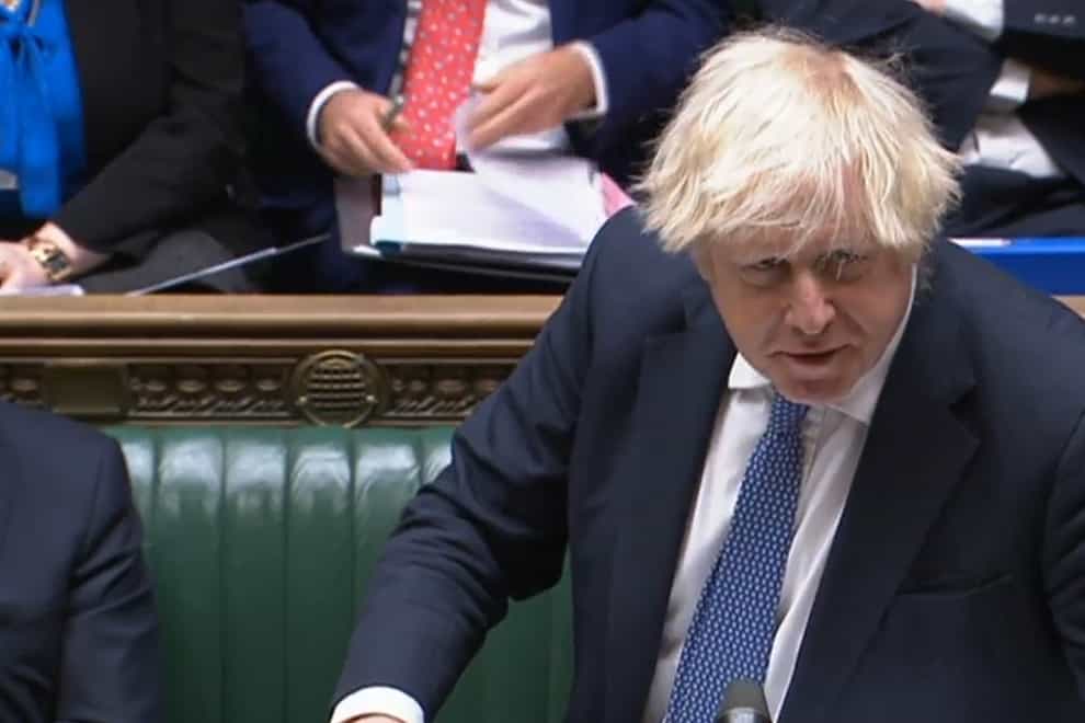 Prime Minister Boris Johnson speaks during Prime Minister’s Questions in the House of Commons (PA)
