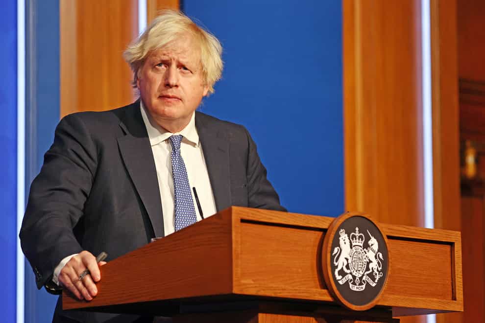 Boris Johnson was updating the public on Covid measures (Adrian Dennis/PA)