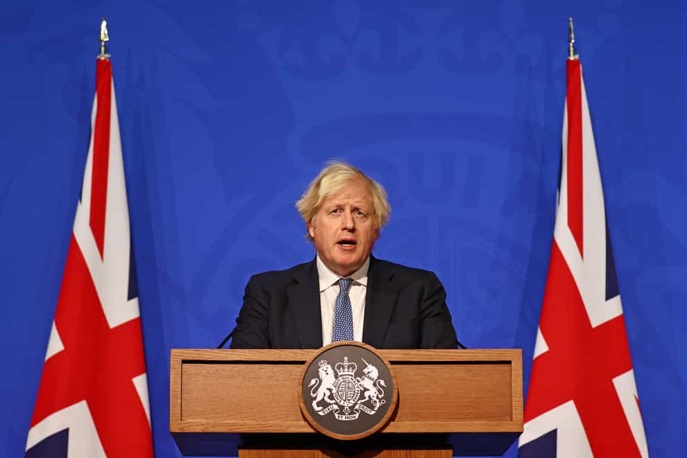Prime Minister Boris Johnson held a press conference regarding ‘Plan B’ coronavirus measures on Wednesday (Adrian Dennis/PA).