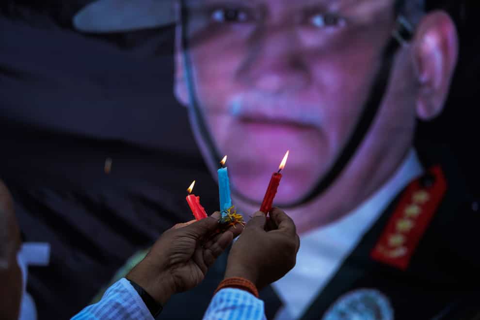 General Bipin Rawat died when his helicopter crashed in a forest (AP Photo/Channi Anand)