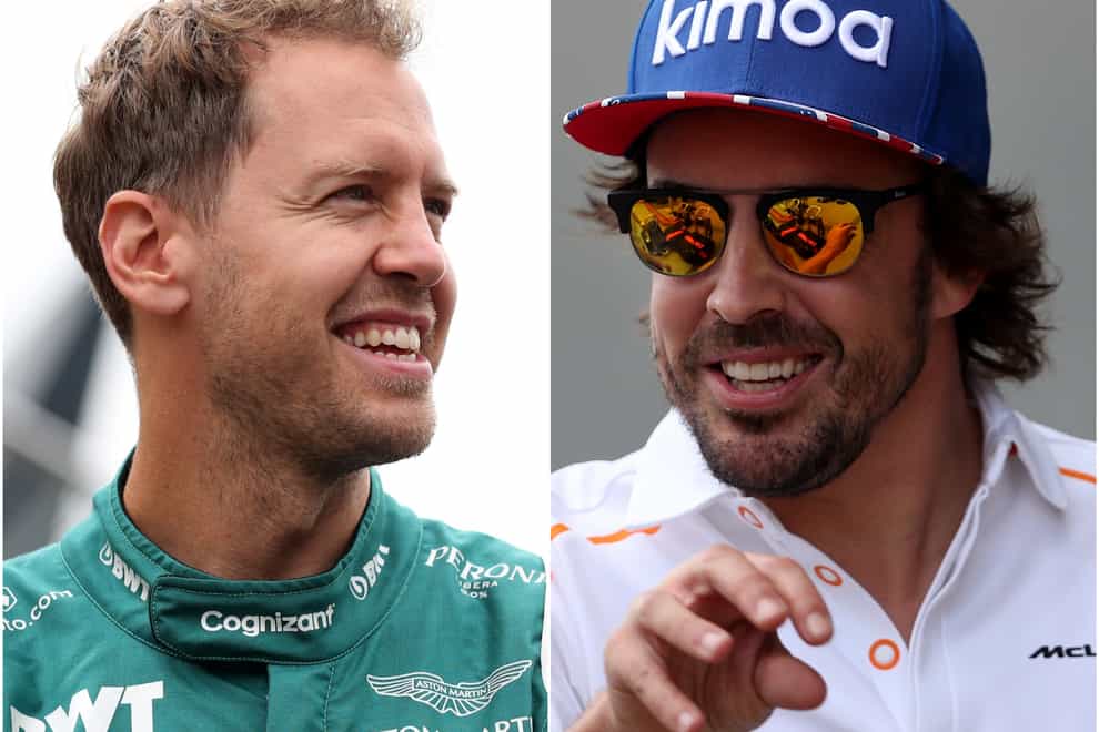 Former champions Sebastian Vettel (left) and Fernando Alonso have had their say on the F1 title fight (Bradley Collyer/David Davies/PA)