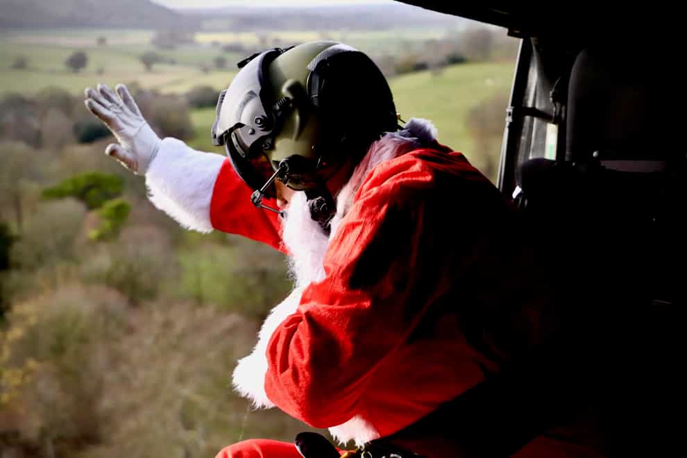 Santa visited schools in a Wildcat helicopter (MoD/Crown Copyright/PA)