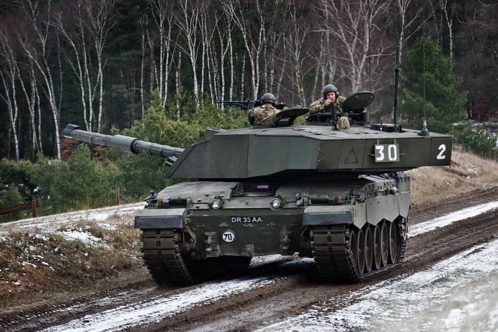 20 Brigade Queen’s Royal Hussars using Challenger 2 tanks on the Hohne Ranges, Germany (MoD/PA)