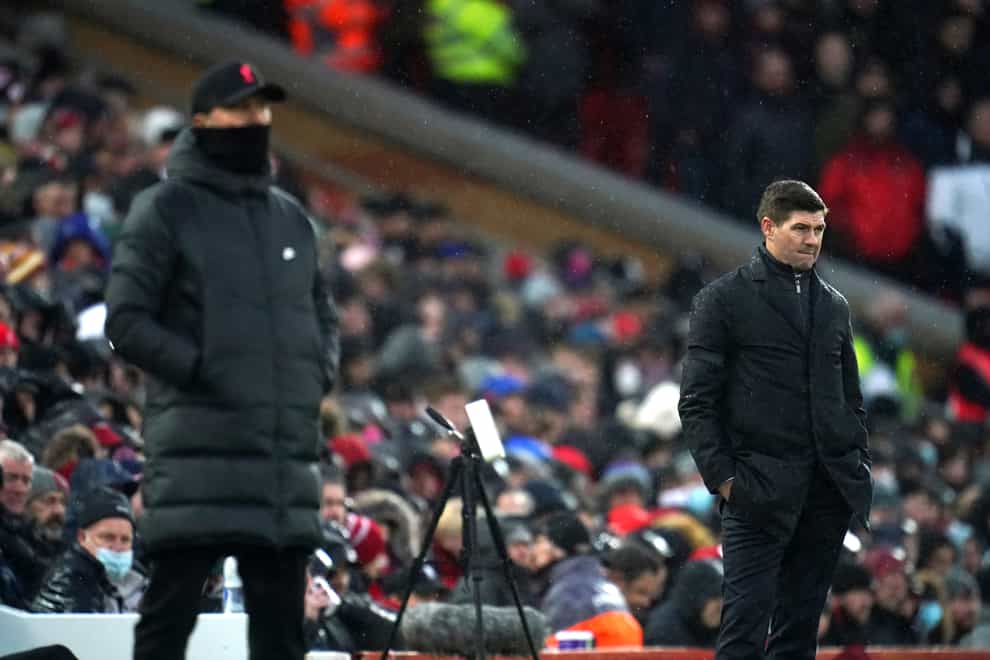 Former Liverpool captain Steven Gerrard saw his Aston Villa side lose at Anfield (Nick Potts/PA)