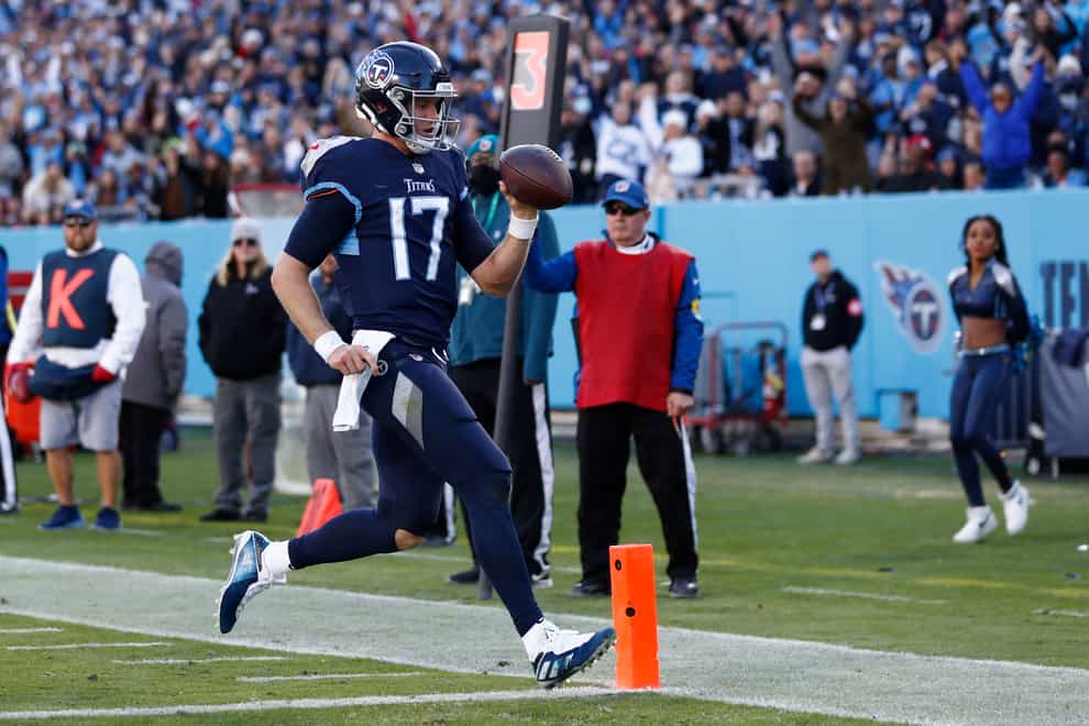 Tennessee Titans quarterback Ryan Tannehill ran in a touchdown (Wade Payne/AP)