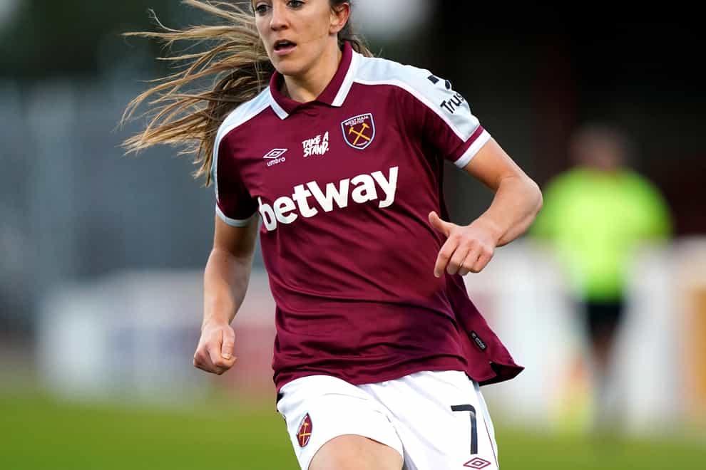Lisa Evans in action for West Ham, who she joined on loan from Arsenal in August (John Walton/PA).