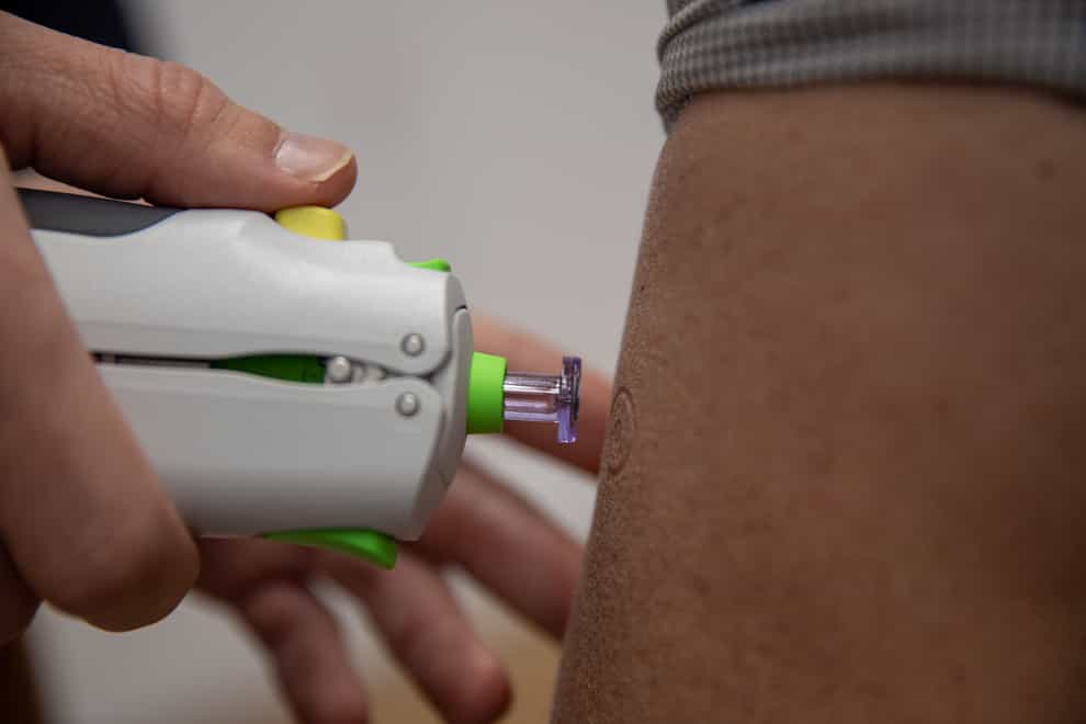 The new DIOSvax needle-free vaccine being trialled at the University of Southampton (University of Cambridge/PA)