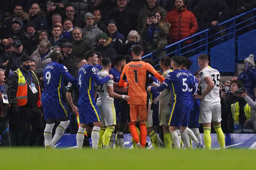Leeds’ clash with Chelsea ended amid stormy scenes (Adam Davy/PA)
