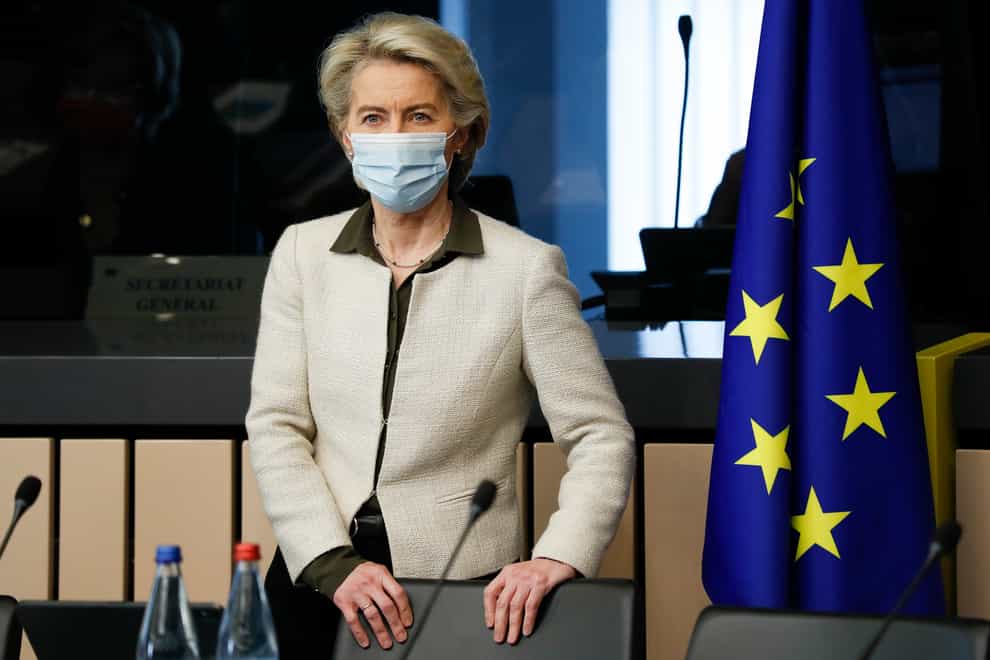 European Commission President Ursula von der Leyen said the EU is well prepared to tackle Omicron (Julien Warnand, Pool Photo via AP)