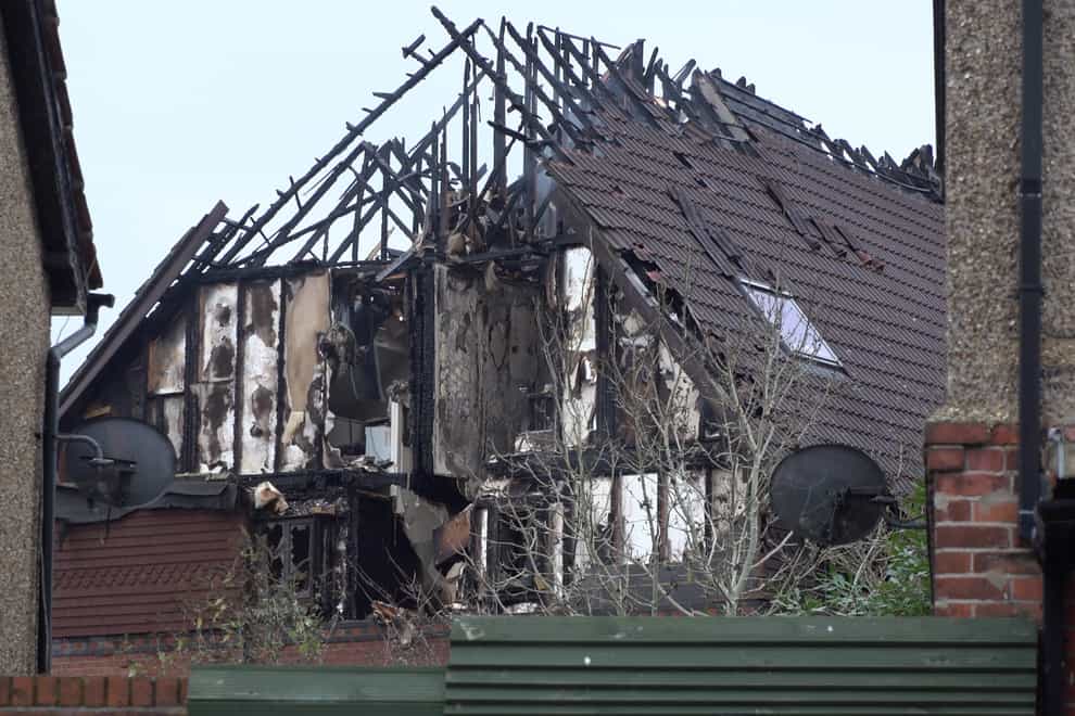 The fire-ravaged block of flats in Grovelands Road, Reading (Marc Ward/PA)