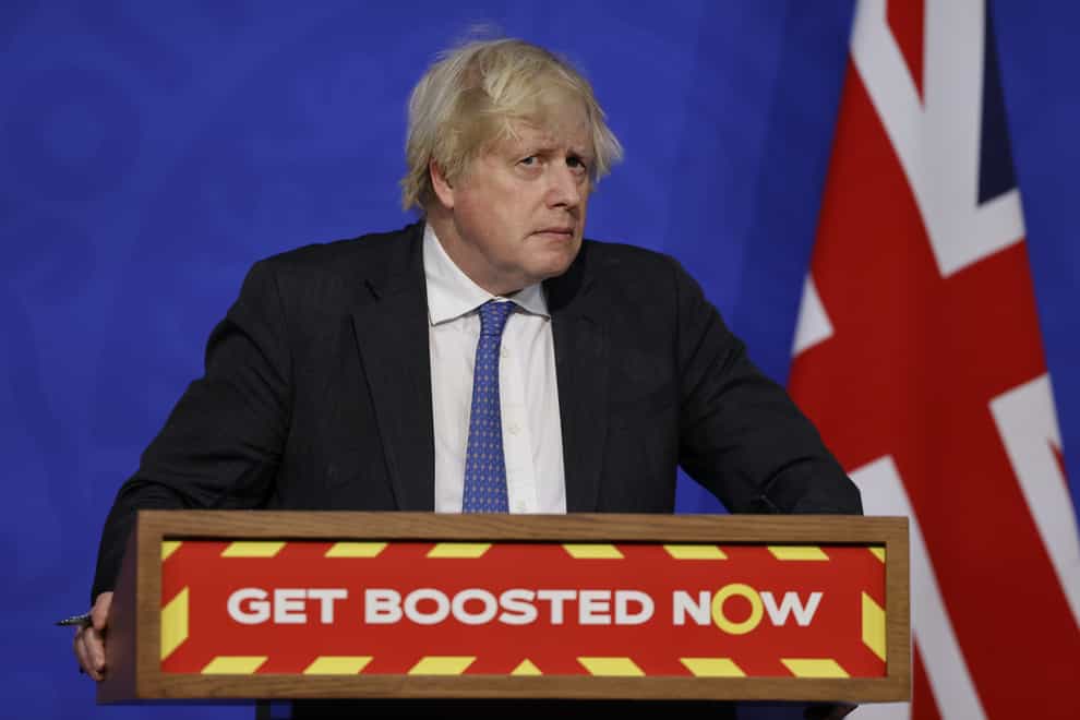 Prime Minister Boris Johnson during a media briefing in Downing Street, London, on Covid-19 (PA)