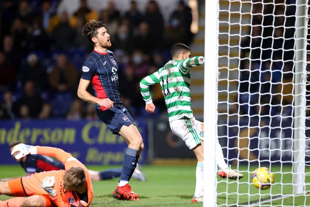 Celtic’s Liel Abada scores against Ross County (Steve Welsh/PA)