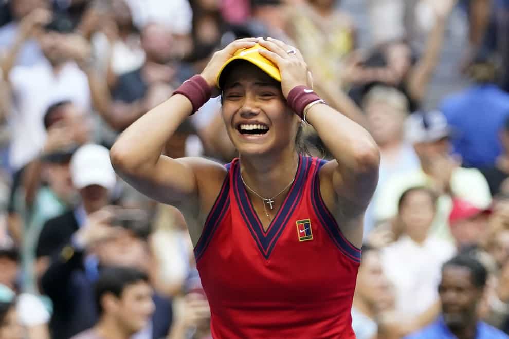 Emma Raducanu celebrates winning the US Open (ZUMA/PA)