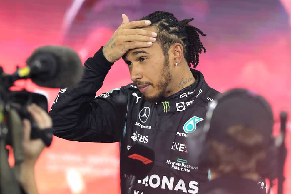 Lewis Hamilton’s hopes of another F1 title disappeared on Sunday (AP)