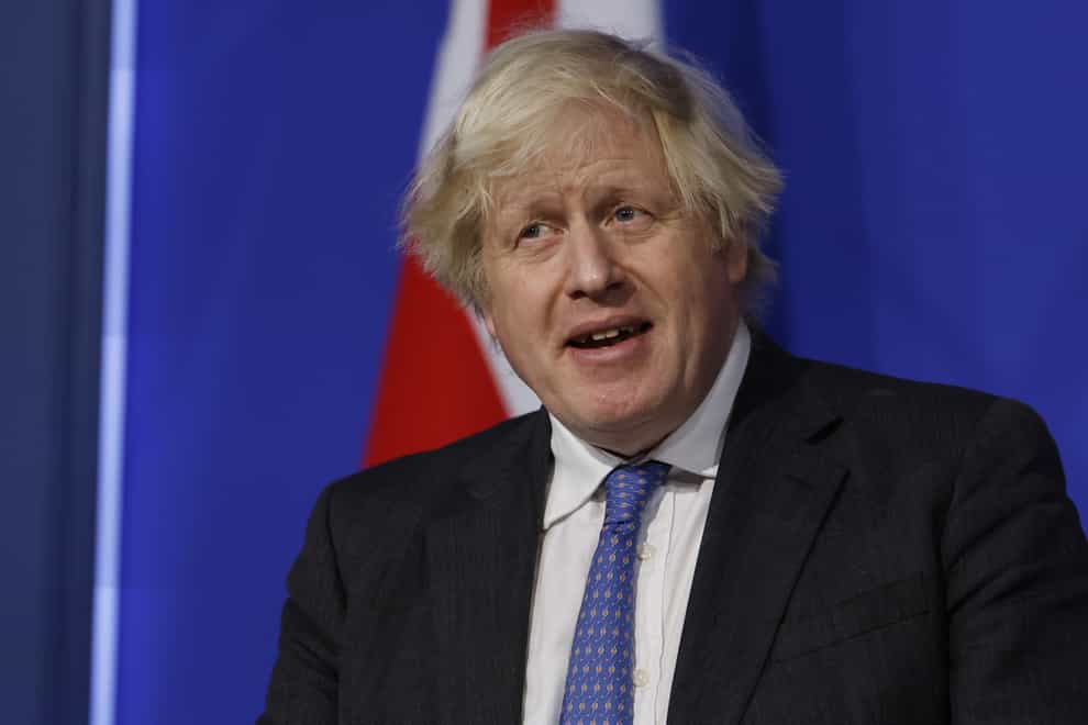 Prime Minister Boris Johnson during a media briefing in Downing Street, London (Tolga Akmen/PA)