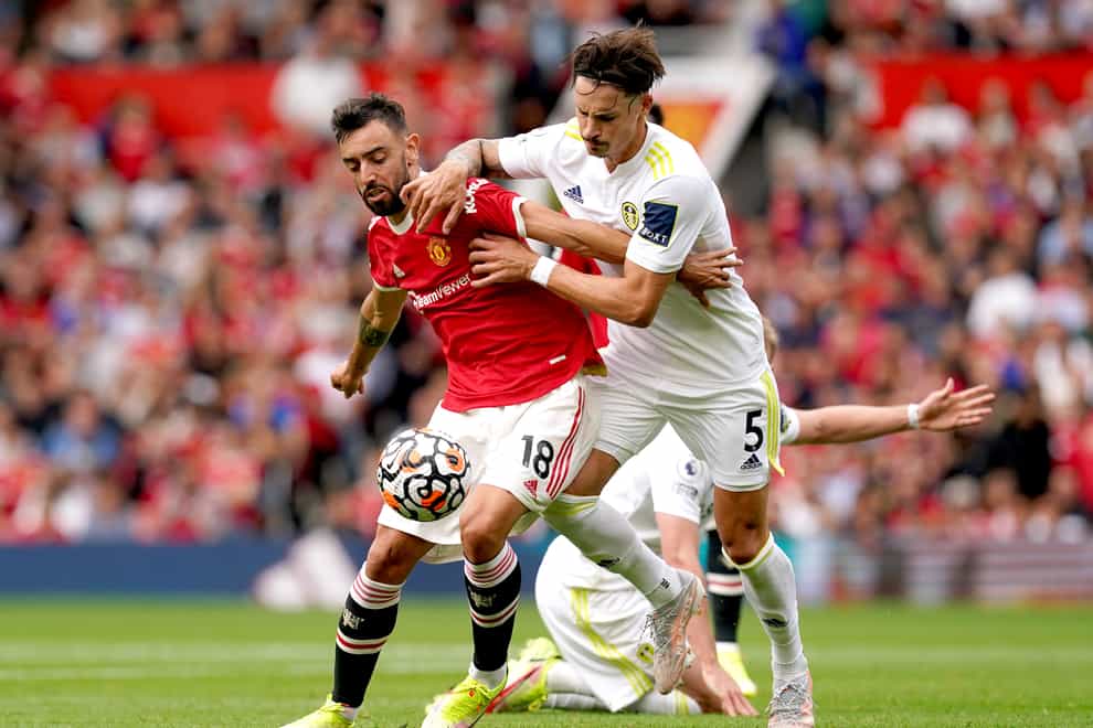 Robin Koch, right, has been sidelined since Leeds’ opening-day defeat at Manchester United (Martin Rickett/PA)