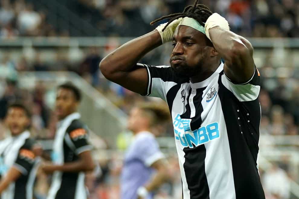 Newcastle Allan Saint-Maximin is a doubt for the visit of Manchester City (Owen Humphreys/PA)