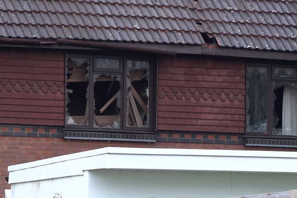 Damage to a property in Grovelands Road, Reading (Marc Ward/PA)