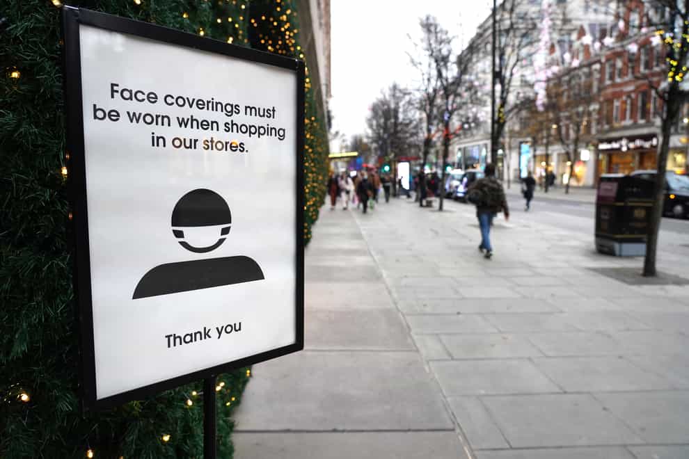 People out shopping on Oxford Street in London on the last Saturday before Christmas (Ian West/PA)