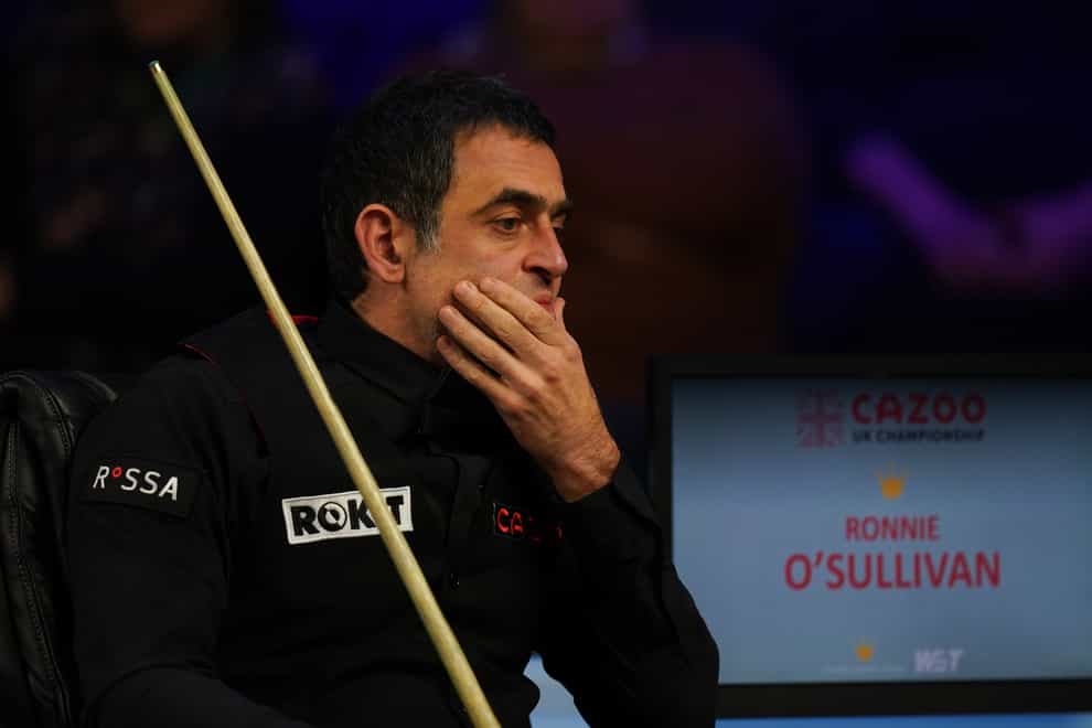 Ronnie O’Sullivan was frustrated by his performance despite reaching the final of the World Grand Prix (Mike Egerton/PA)