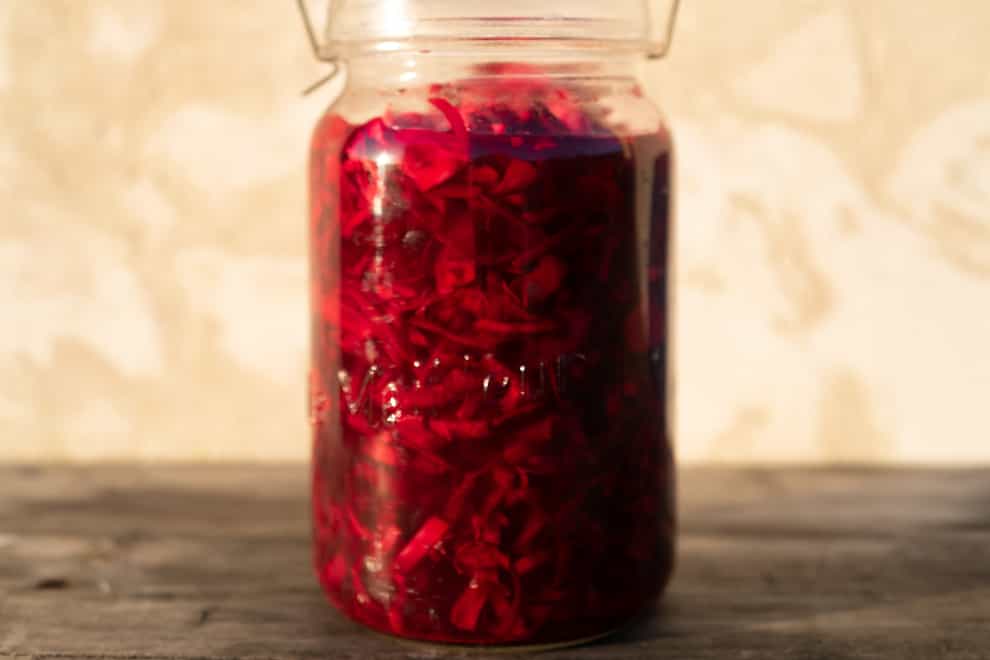 Red cabbage and beetroot pickle recipe (Charlotte Bland/PA)