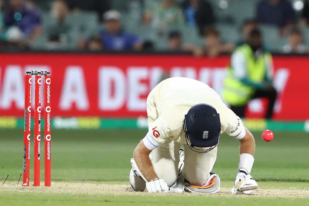 Joe Root was struck a painful blow as England slid towards defeat in the second Test (Jason O’Brien/PA)