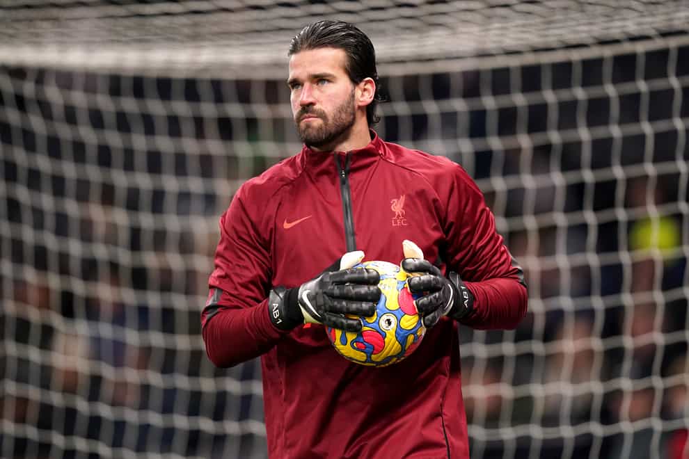 Alisson Becker was at fault for Tottenham’s equaliser (Adam Davy/PA)