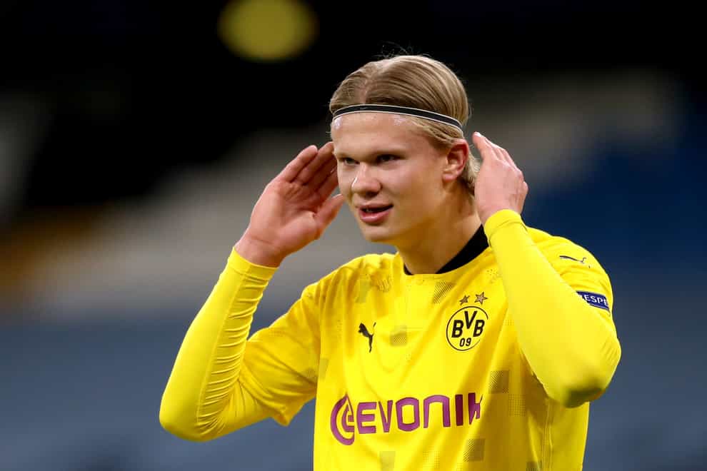 Manchester City and Manchester United are up against Real Madrid in competition for Borussia Dortmund striker Erling Haaland (Nick Potts/PA)
