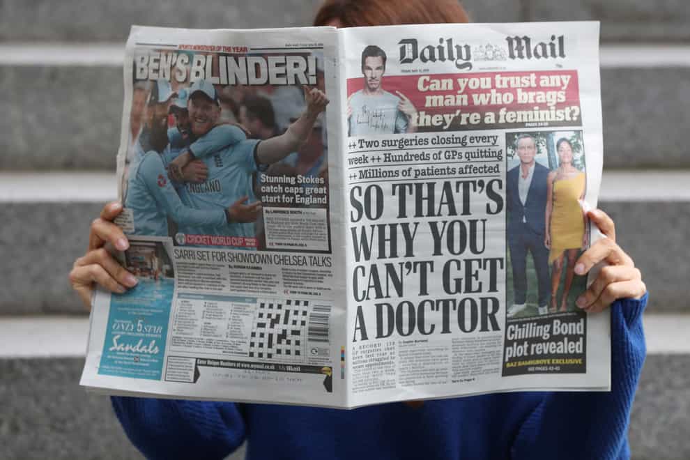 The Daily Mail is part of the DMGT stable (Jonathan Brady/PA)