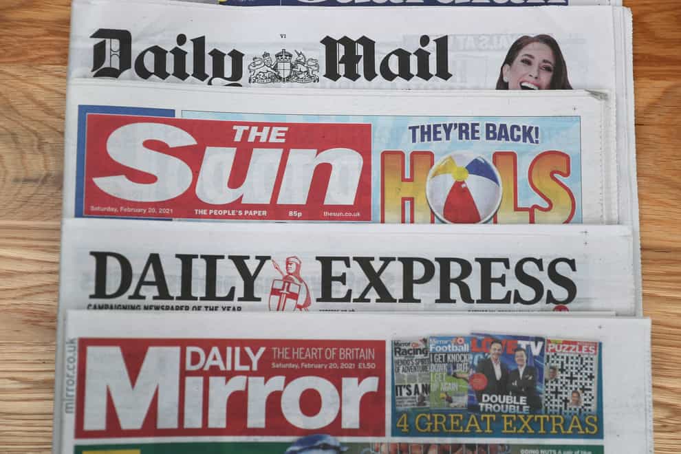 Wednesday’s papers are dominated by the news that Christmas Day won’t be subject to Covid restrictions. (PA)