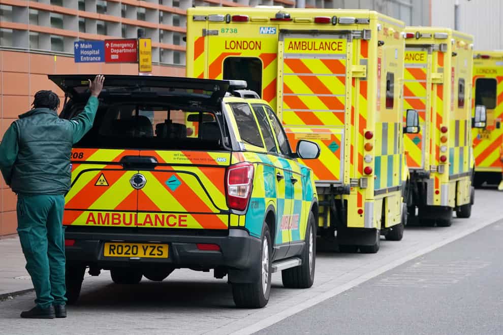 Ambulances outside the Royal London Hospital in Whitechapel, east London (Jonathan Brady/PA)