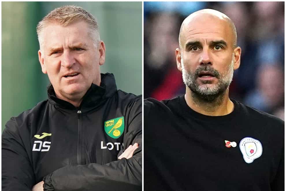 Dean Smith and Pep Guardiola have been speaking about possible strike action (Tim Goode/Martin Rickett/PA)