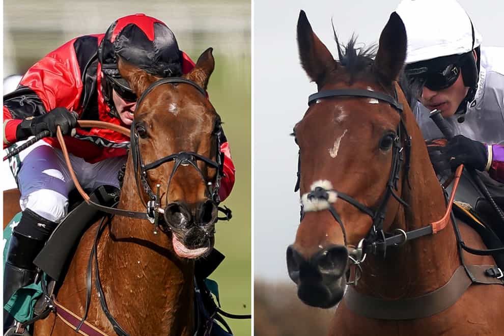 Ahoy Senor (left) and Bravemansgame meet in the Kauto Star (PA)