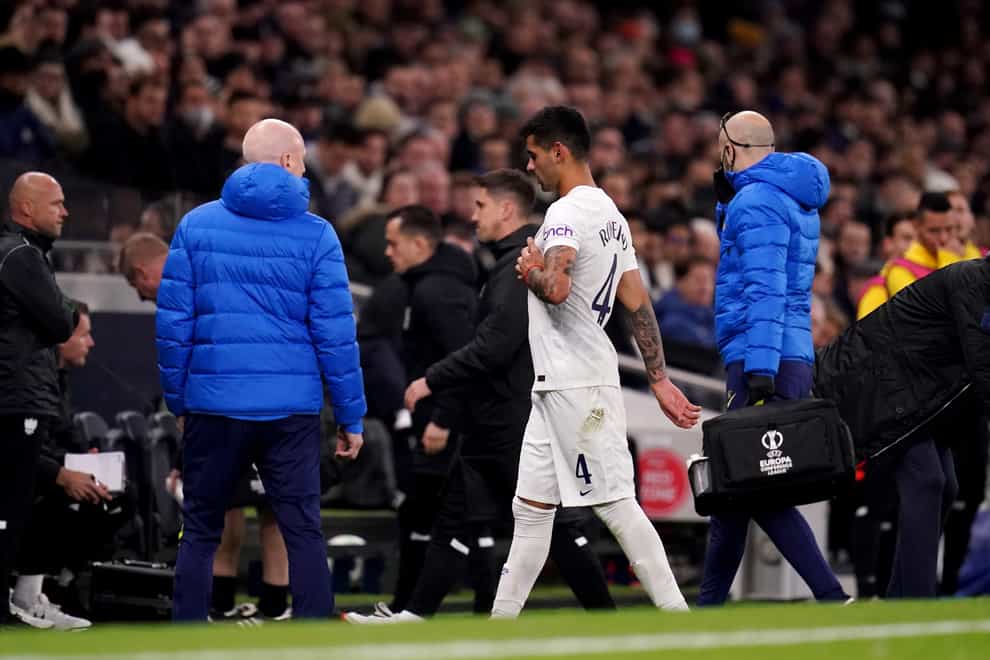 Cristian Romero remains absent for Tottenham with a hamstring injury (John Walton/PA)