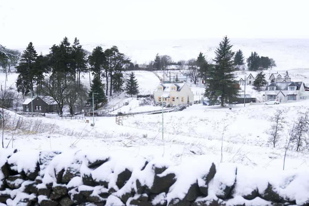 Snowfall in Leadhills, South Lanarkshire (Jane Barlow/PA)