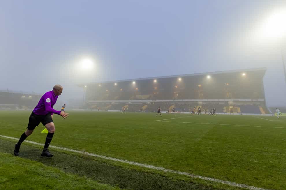 Mansfield hosted Hartlepool in foggy conditions (Lelia Coker/PA)