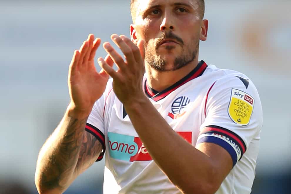 Former Bolton midfielder Antoni Sarcevic netted for the first time for Stockport (Nigel French/PA)