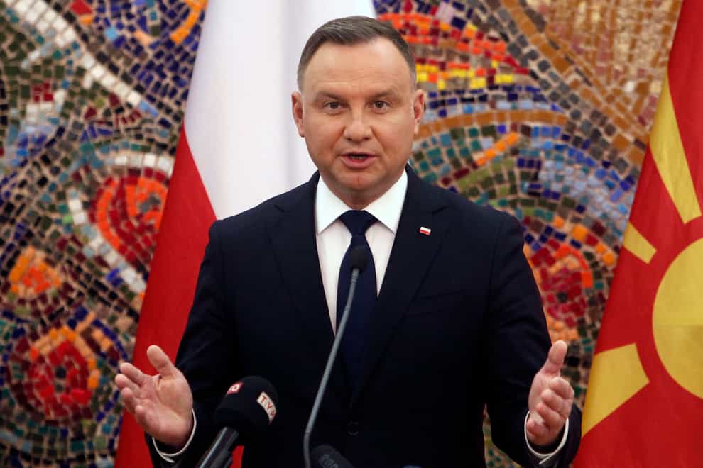 Poland’s president Andrzej Duda has decided to veto an unpopular media bill (AP Photo/Boris Grdanoski)