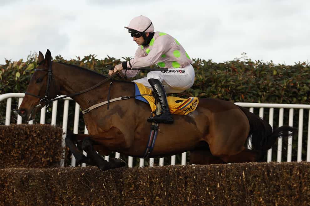 Chacun Pour Soi ridden by jockey Patrick Mullins during the Betfair Tingle Creek Chase during the Betfair Tingle Creek Festival at Sandown Park Racecourse, Esher (Steven Paston/PA)