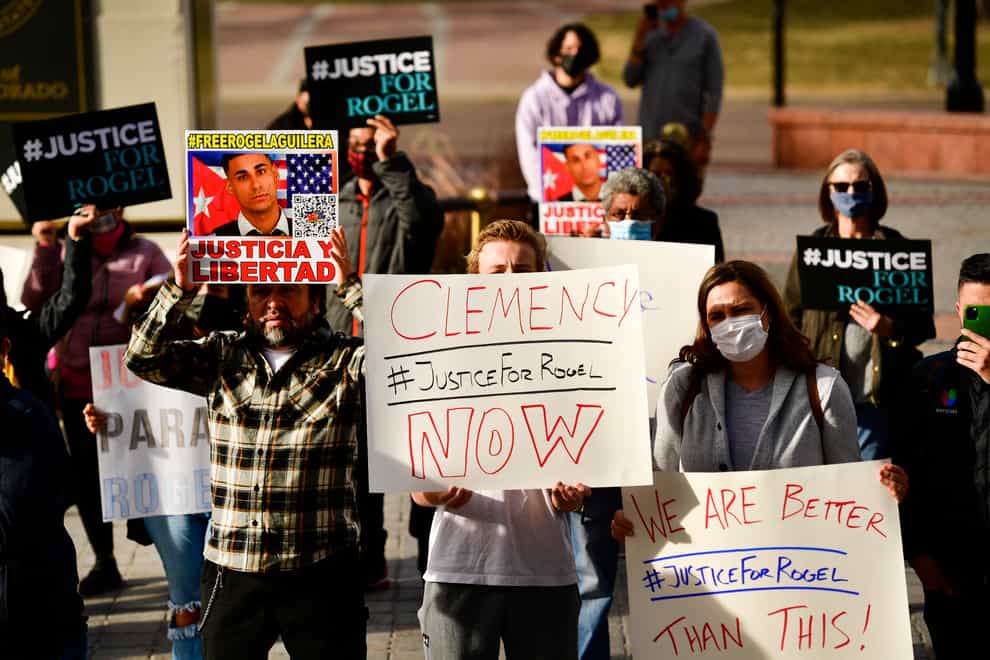 Protesters demand clemency for jailed trucker Rogel Aguilera-Mederos (Helen H. Richardson/The Denver Post via AP)