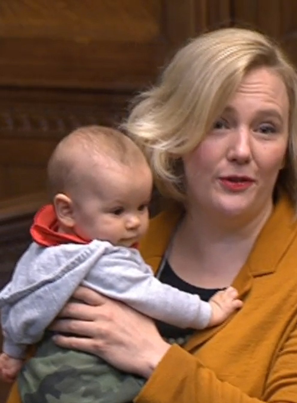 Commons Speaker Sir Lindsay Hoyle has said he is in favour of letting MPs bring their babies with them for parliamentary debates as long as they are not disrupting proceedings (House of Commons/PA)