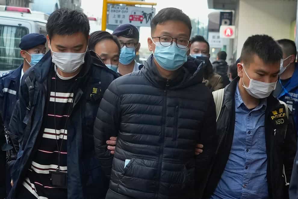 Editor of Stand News Patrick Lam is arrested by police in Hong Kong (Vincent Yu/AP)