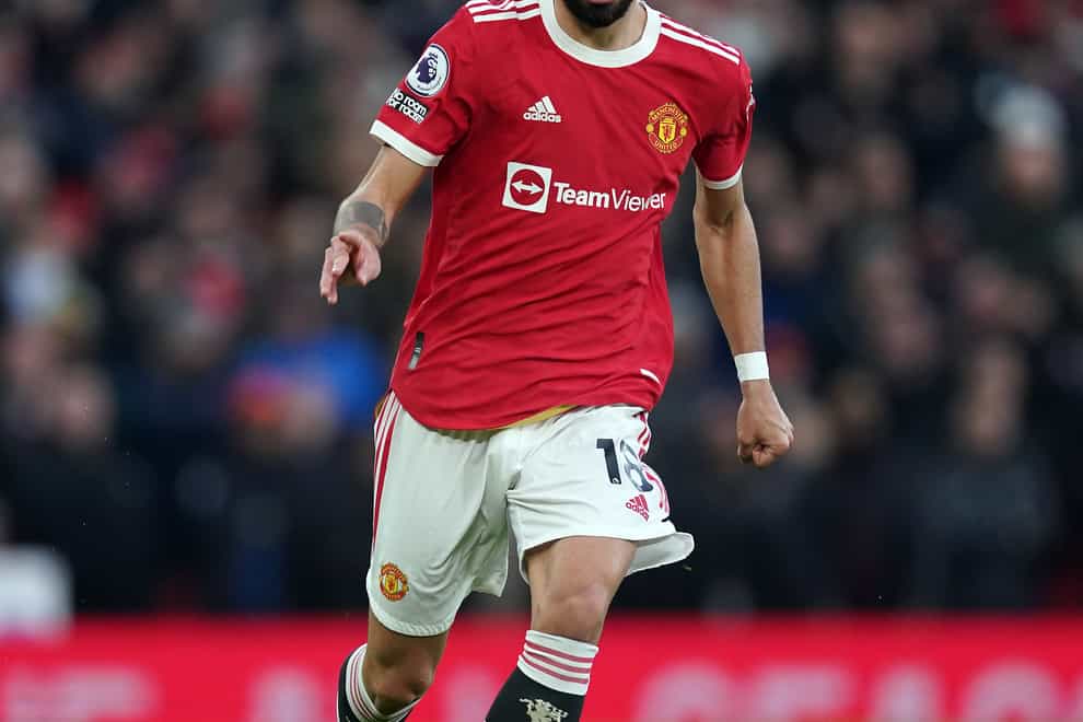Manchester United’s Bruno Fernandes is available to face Wolves. (Martin Rickett/PA)
