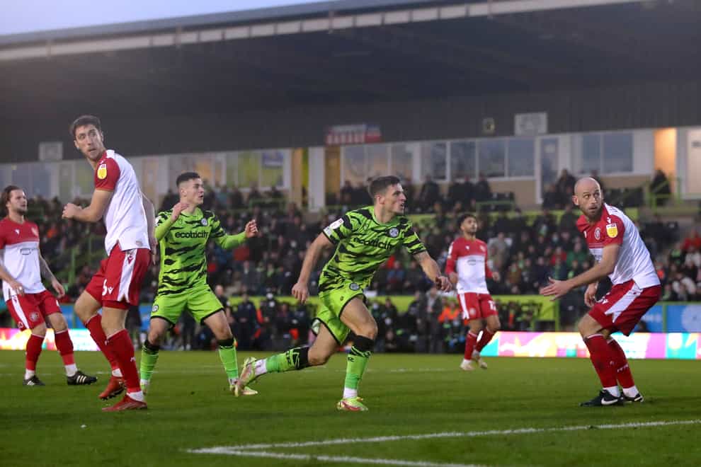 Josh March (centre) set Forest Green on their way to victory (Simon Marper/PA)