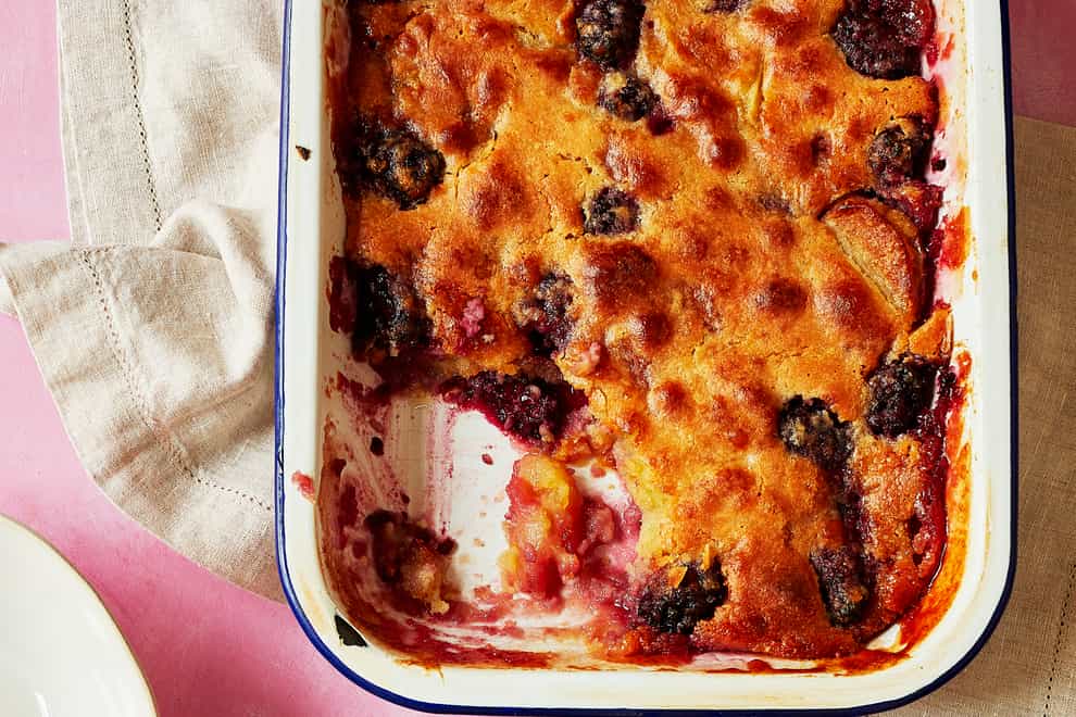Apple and blackberry bake from At Home by Monica Galetti (Yuki Sugiura/PA)