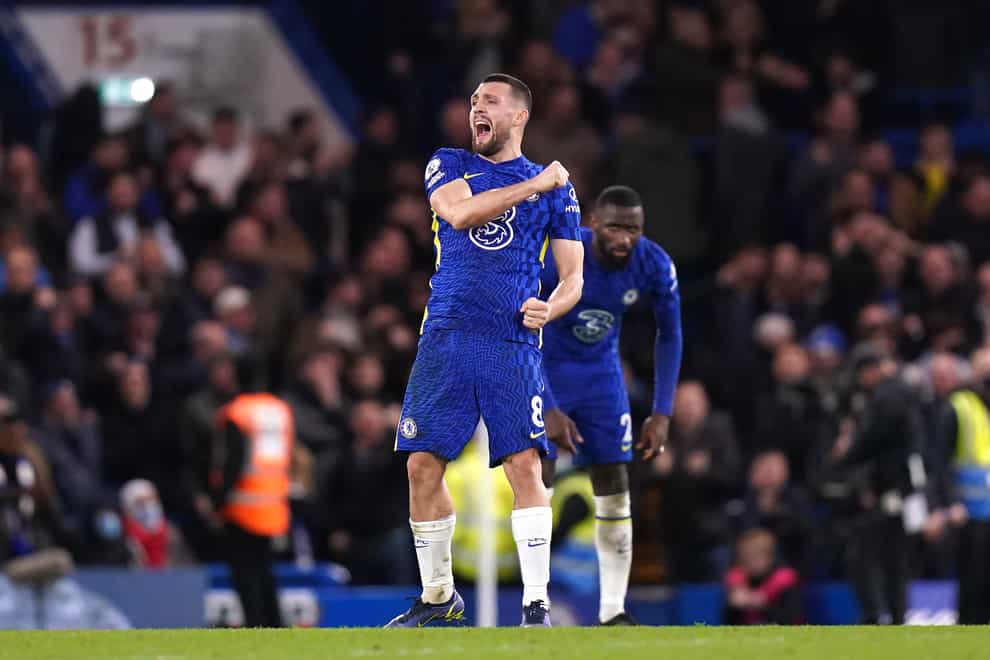 Mateo Kovacic celebrates scoring Chelsea’s first goal (Adam Davy/PA)