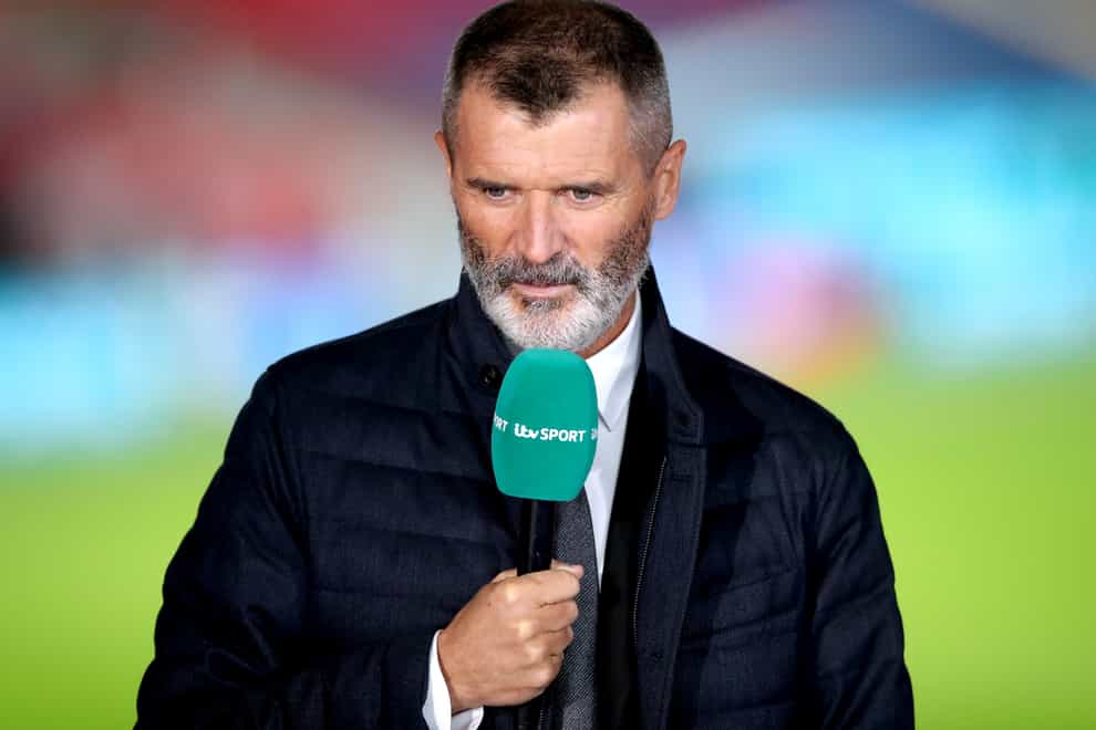 Sports pundit Roy Keane discusses the final results of the match for ITV Sport at the end of the international friendly match at Wembley Stadium, London.