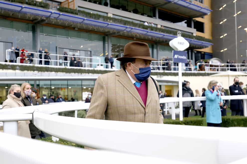 Nicky Henderson in the parade ring at Ascot after victory for Jonbon (Steven Paston/PA)